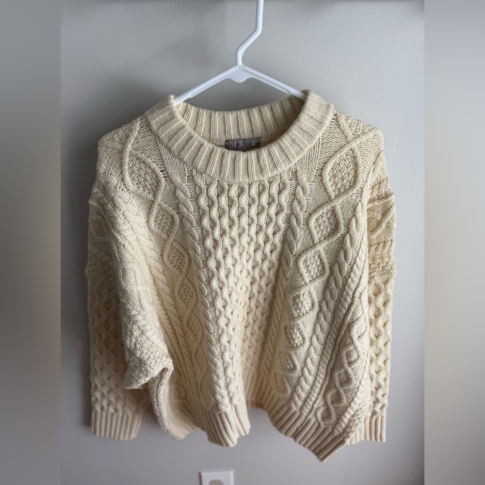 J. Crew Cable-knit Chunky Sweater - Cream - Size L/XL - NWT - Picture 3 of 9